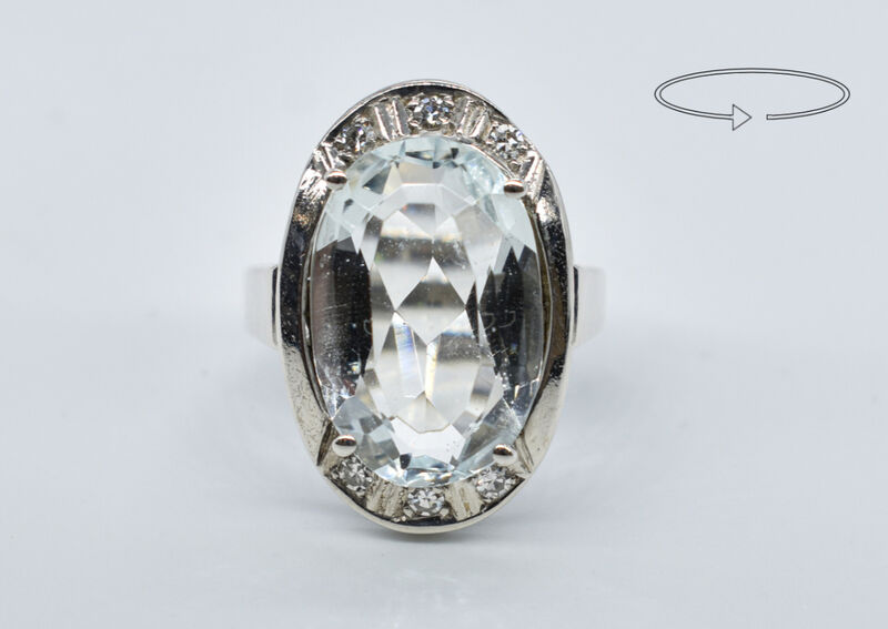 Ring 14 Kt WG Aquamarin 