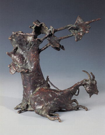 goat under tree, 2001
