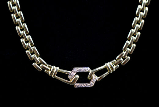 Collier 14 Kt GG/WG Diamanten