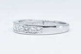 Halbmemory-Ring 14 Kt WG Diamanten