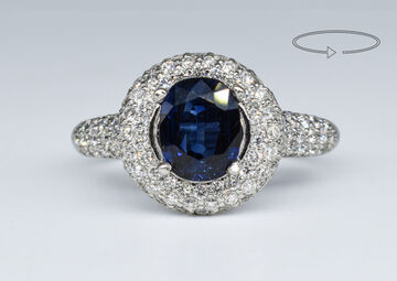 Ring 14 Kt WG Saphir 