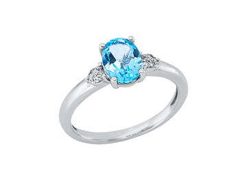 Ring 18 Kt WG Blautopas 