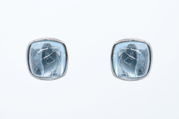 Ohrstecker 14 Kt WG Blautopas