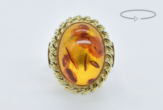 Ring 14 K amber