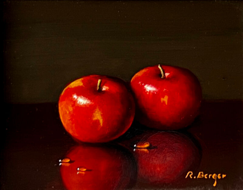 still life with red apples