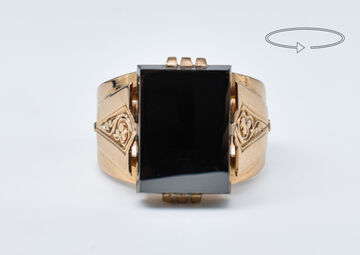 Ring 14 K Haematite