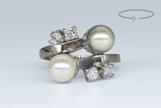 Ring 14 Kt WG Brillanten 