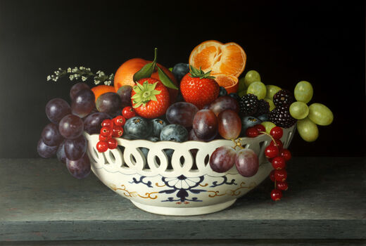 still life with fruit bowl