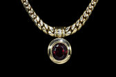 Necklace 18 K rhodolite