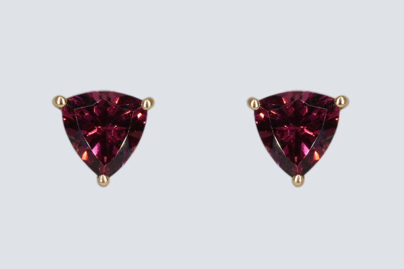 Ohrstecker 18 Kt RG Rhodolith