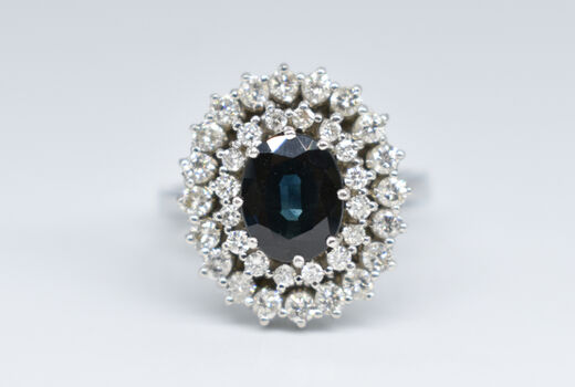 Ring 14 Kt WG Saphir 