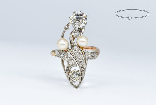 Ring 14 KT RG Diamanten 