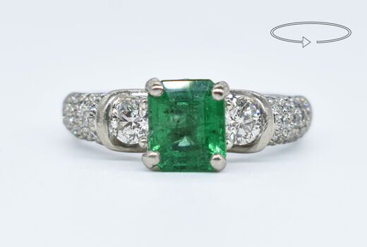 Ring Platin Smaragd 