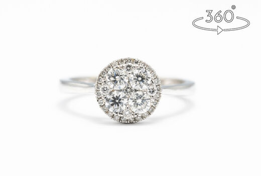 Illusion-Ring 18 Kt WG Brillanten