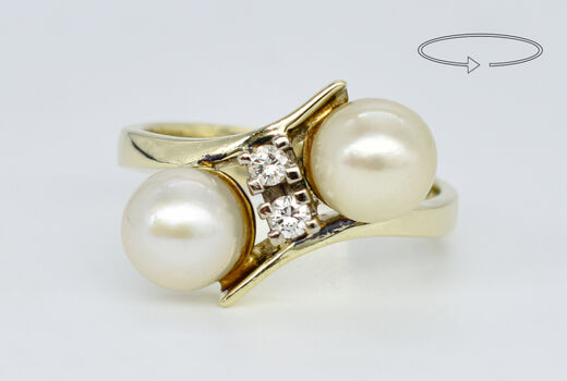 Ring 14 Kt GG Perlen 