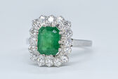Ring 14 Kt WG Smaragd 