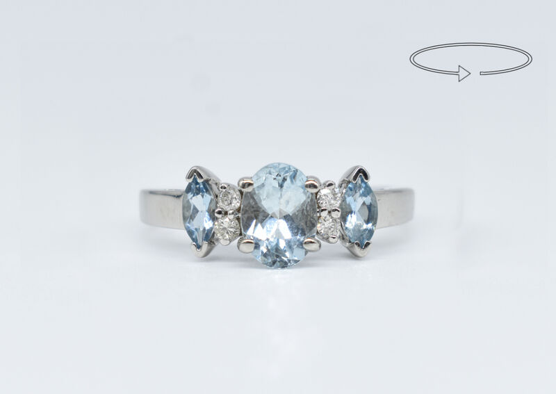 Ring 14 Kt WG Aquamarin 