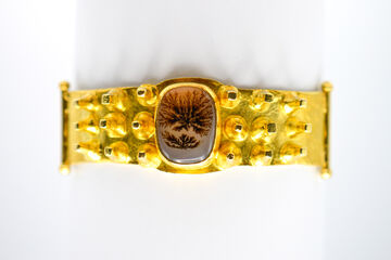 ALBERT SOUS Armreif 18 Kt GG Dendriten-Achat