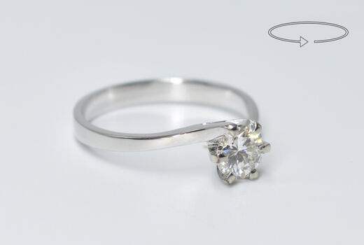 Solitaire-Ring 14 Kt WG Brillant