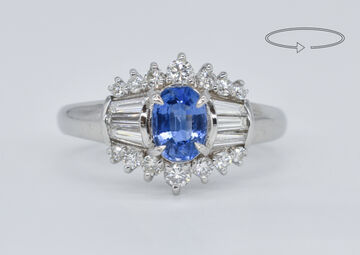 Ring Platin Saphir 
