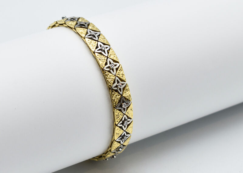Armband 18 Kt GG/WG Diamanten
