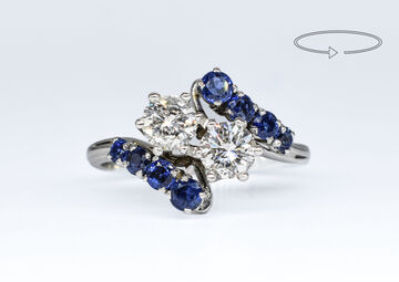 Ring 14 Kt WG Brillanten 