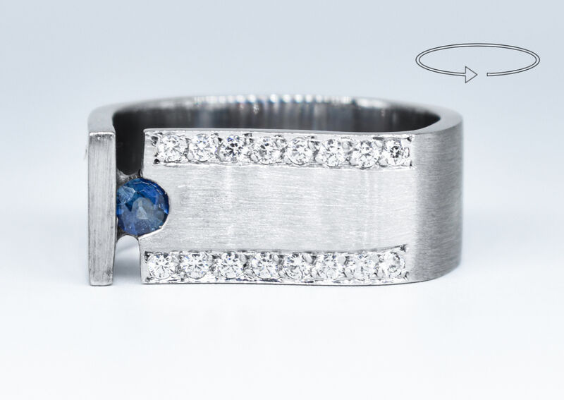 Ring 14 Kt WG Saphir 