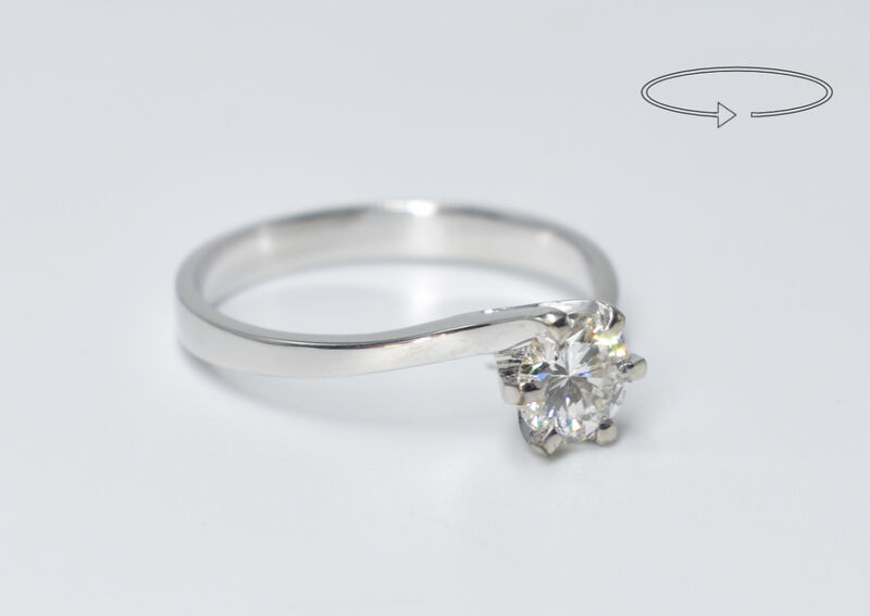 Solitaire-Ring 14 Kt WG Brillant