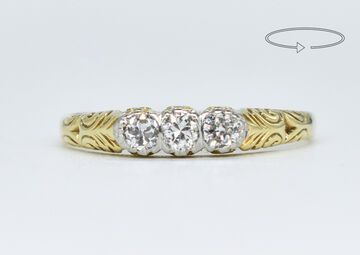 Ring 14 K diamonds