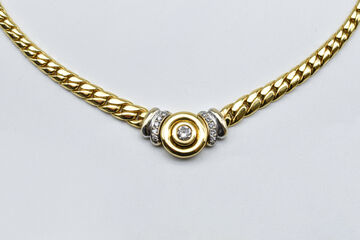 Collier 18 Kt GG/WG Brillanten