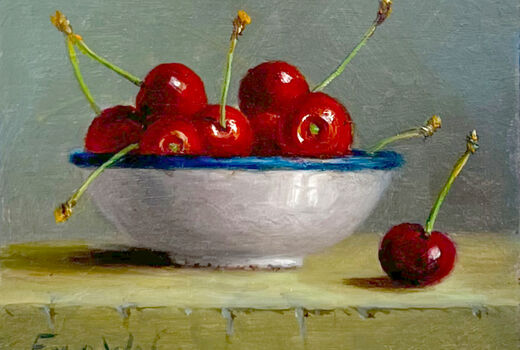 still life with cherries