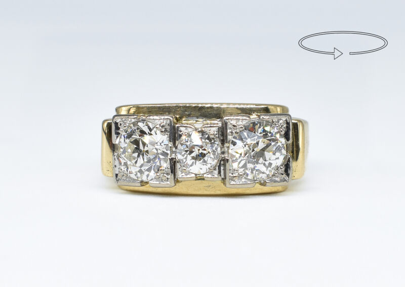 Ring 14 Kt GG/WG Diamanten