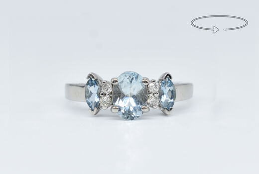 Ring 14 Kt WG Aquamarin 