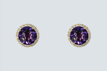Ohrstecker 18 Kt GG Amethyst 