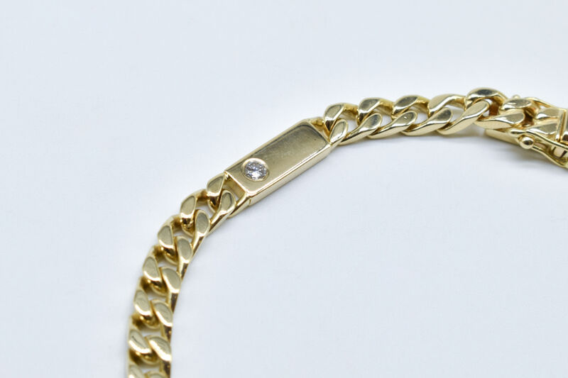 curb necklace 14 K diamond