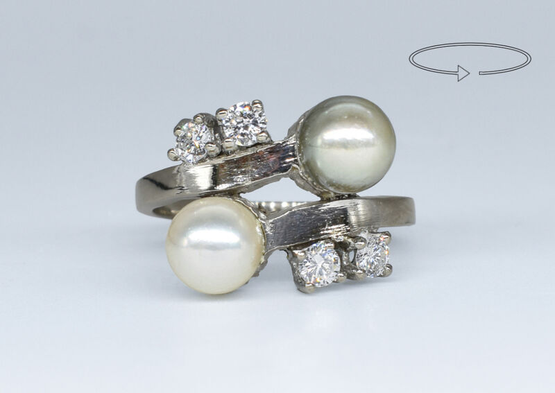 Ring 14 Kt WG Brillanten 