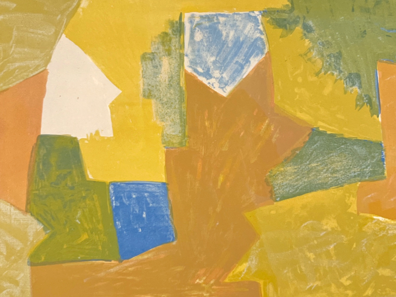 Composition jaune, orange et verte, 1957